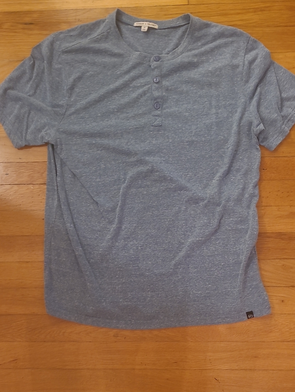 Men's Heather Blue Short-Sleeve Henley Tee